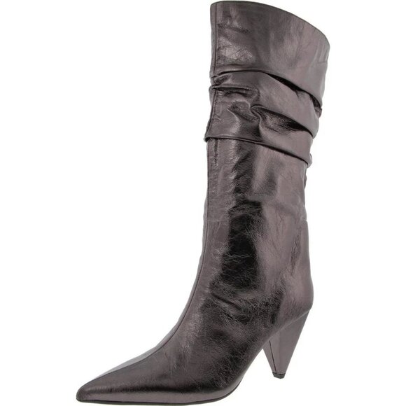 I.N.C Diiannaa Slouch Boots Pewter Metallic 6M Cone Heel MSRP $129 - Picture 1 of 4
